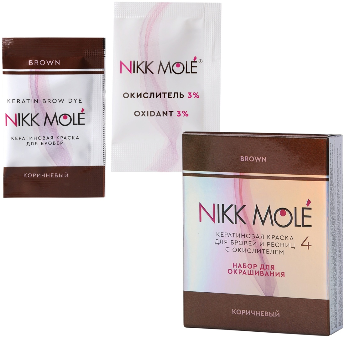 NIKK MOLE Eyelash and Eyebrow Dye краска с оксидом коричневый 5 мл