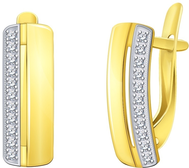 Серьги Lucente EAR-LU-585-272095 вес 2.9 г золото, фианит