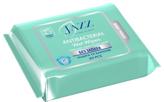 Влажные салфетки JAZZ Antibacterial 20 шт
