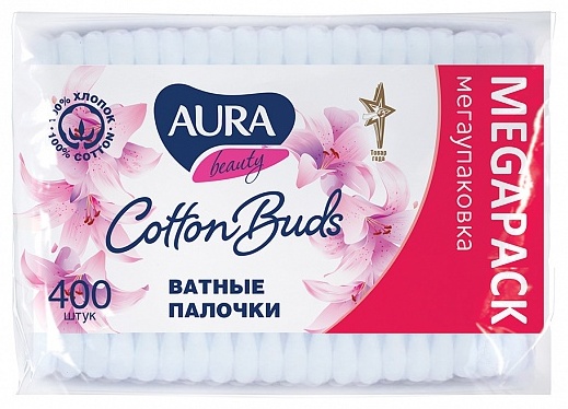 Aura Beauty ватные палочки Cotton buds 400 шт