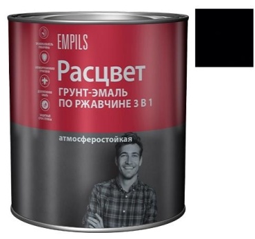 Empils грунт-эмаль глянцевая Расцвет по ржавчине 3 в 1 2.7 кг, тон черный