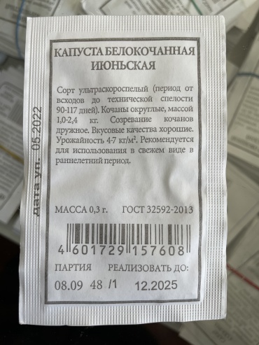 Аэлита капуста белокачанная Июньская ультраскороспелая