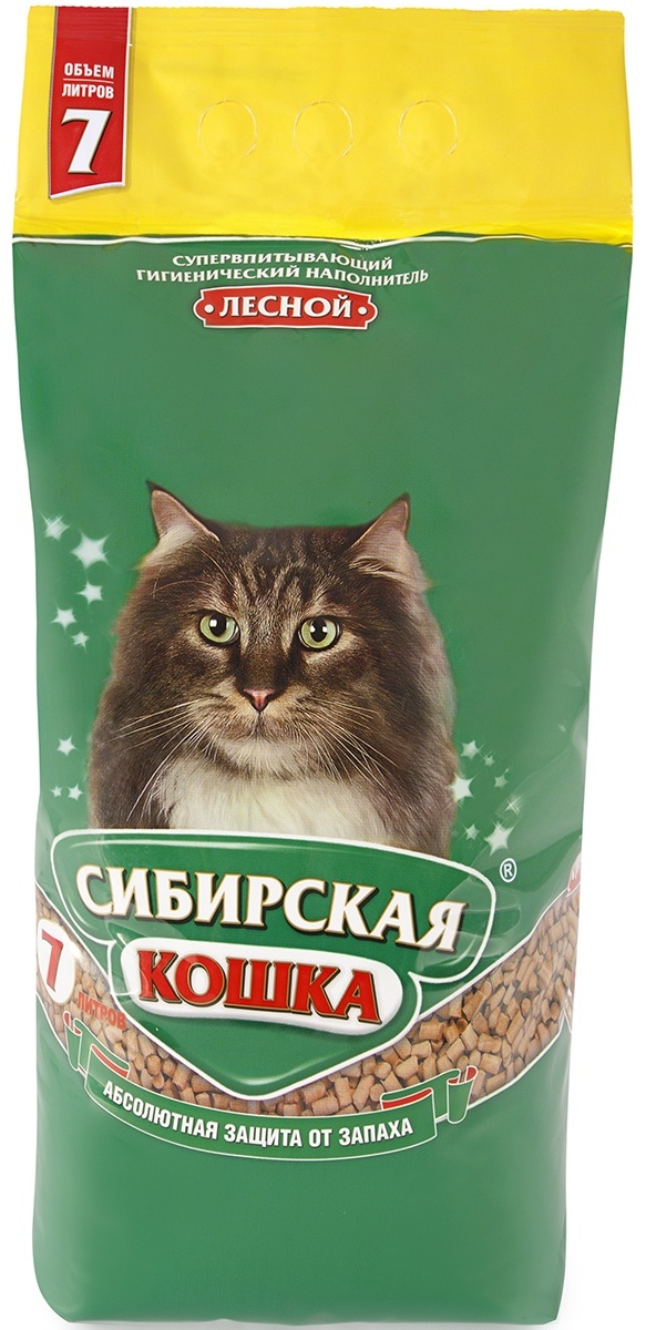 Купить Наполнитель Сибирская Кошка Лесной впитывающий 7 л в Алматы ...