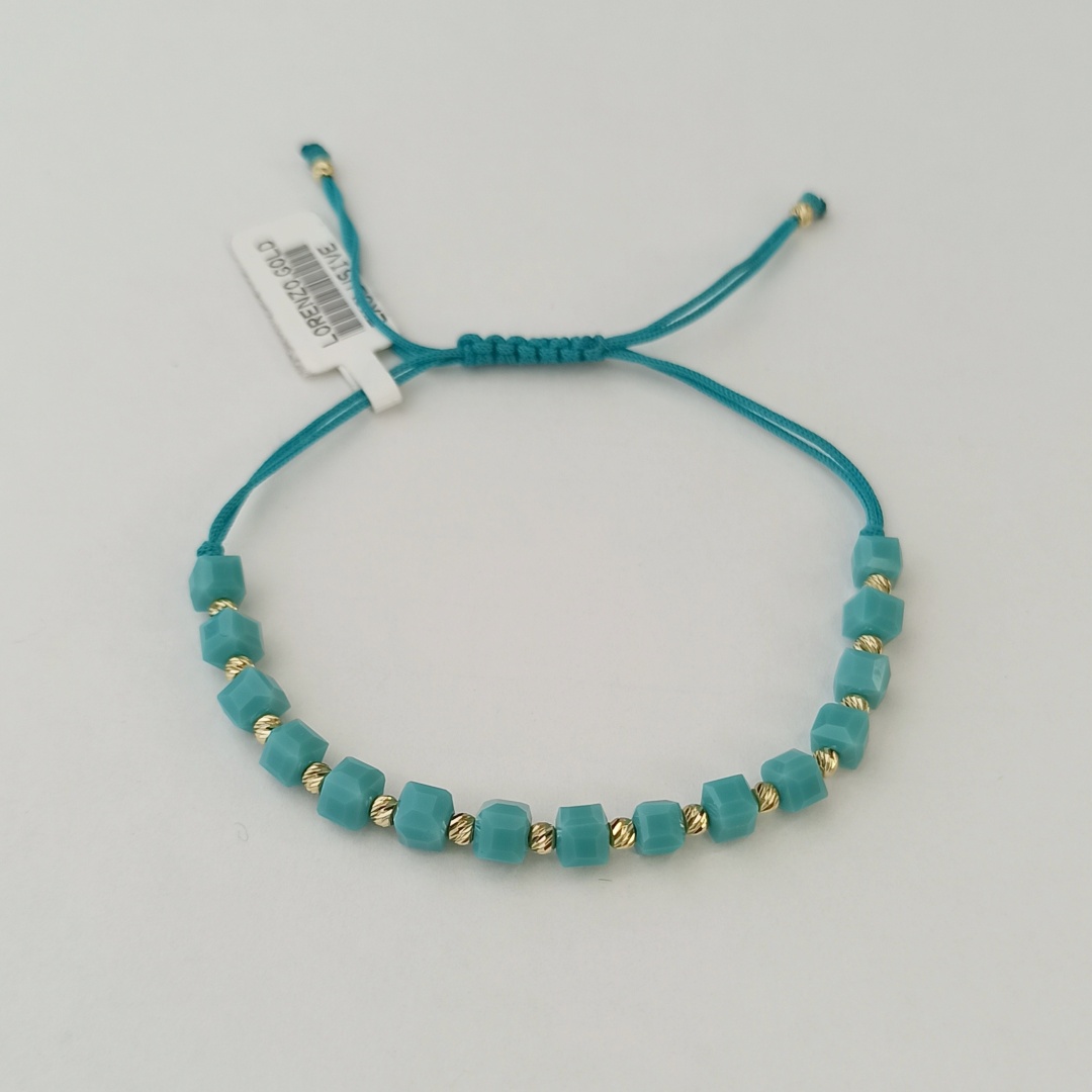 Gaukhar Jewelry GJ0070-B3 длина 17 см, вес 0.5 г золото, текстиль, плетение отсутствует