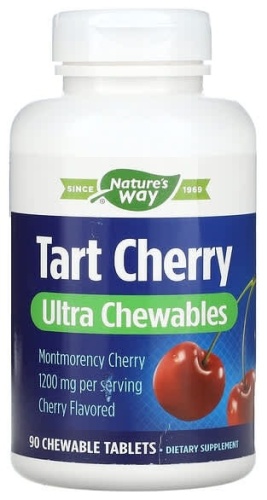 Nature's Way Tart Cherry, Ultra Chewable, вишня, 400 мг таблетки 90 шт
