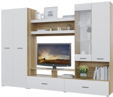 Стенка DOMA NEN-2.8M 515616 280х200х46.6 см, белый, светло-коричневый