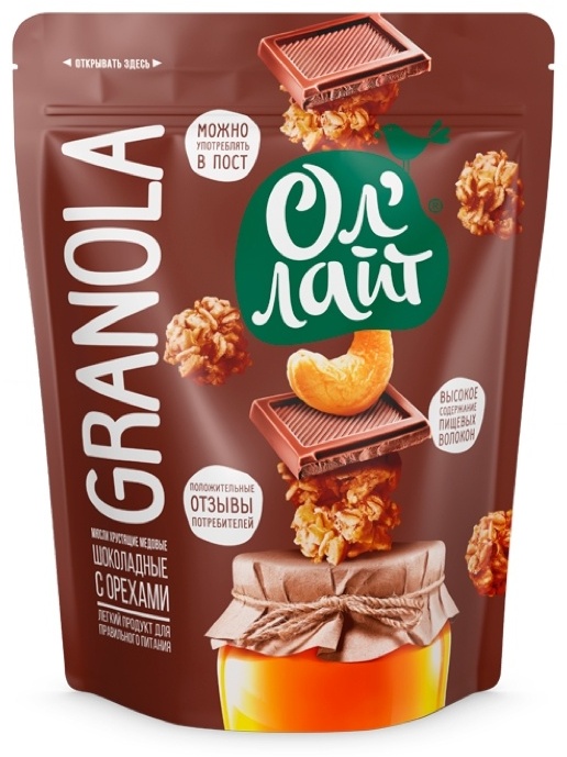 Ол Лайт хлопья хрустящая медовая с шоколадными орехами 280 г