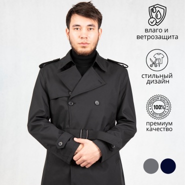 Тренчкот Mtrend черный