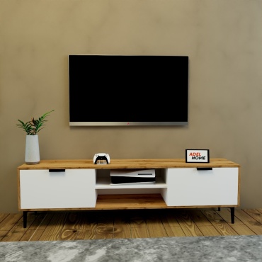 ТВ-тумба напольная Adel Home Арба AH0104, 180x50x35 см, белый, коричневый