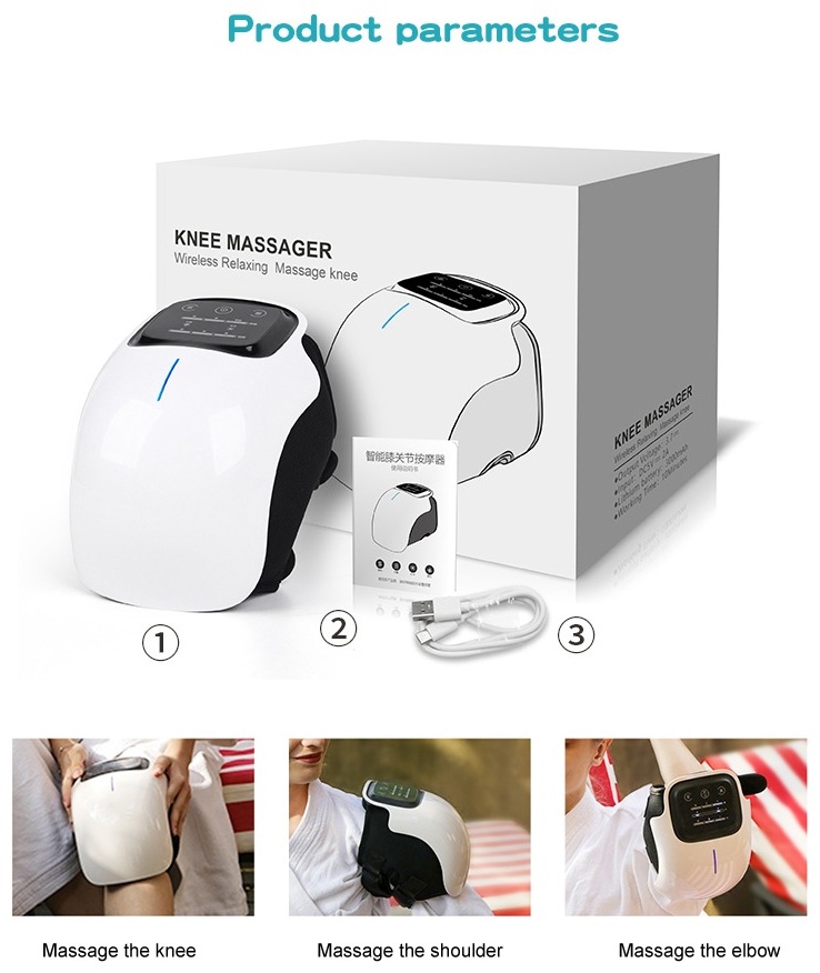 Массажер KNEE MASSAGER MP517 ручной вибрационный, разогревающий, инфракрасный прогрев, пульсирующий