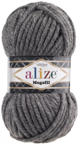 Моток Alize Superlana Megafil 182 средне-серый 55 м 100 г