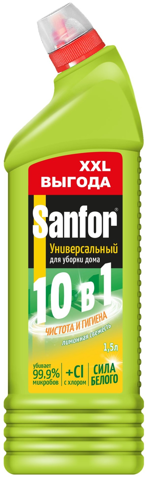 Купить Жидкое средство Sanfor Универсальный 10 в 1 Лимонная свежесть ...