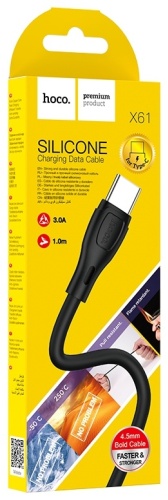 Кабель Hoco USB TypeC (M), 1 м, черный