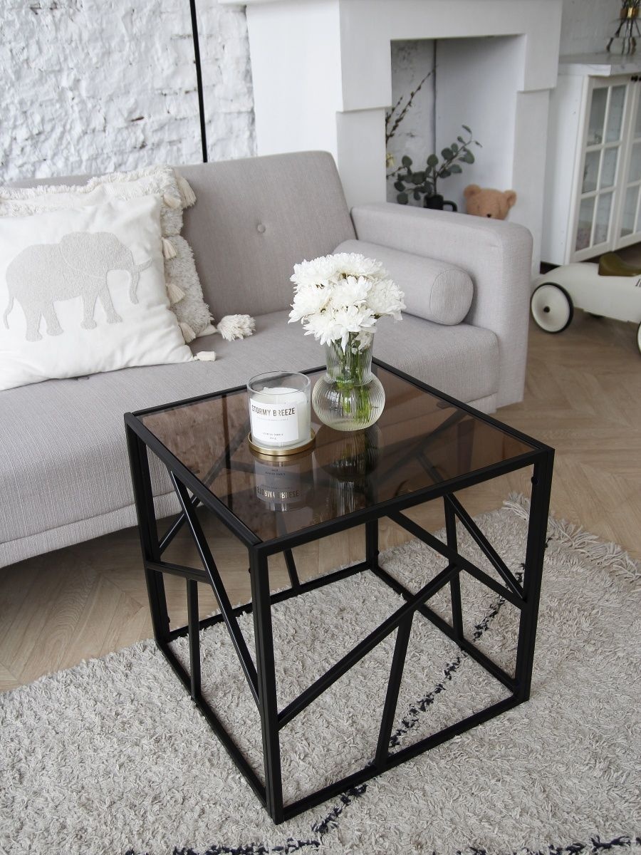 Купить Журнальный столик классический LOFT, 50x50x50 см, черный в ...