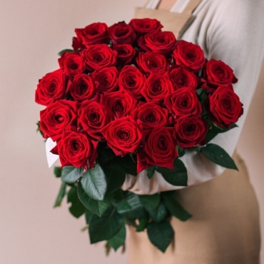 Talan flowers моно-букет с открыткой роза 25 шт 60 см