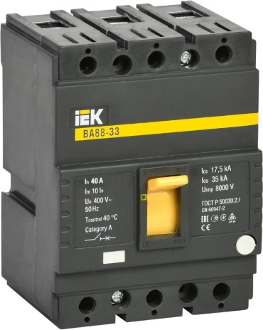 IEK автоматический выключатель 3P 40 A, 35 кА, 400 В