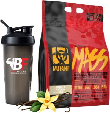 Mutant Mass Vanilla Ice Cream 6800 г с шейкером Body factory