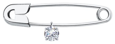 Булавка Diamant 94-140-01360-1 вес 1.305 г серебро, фианит