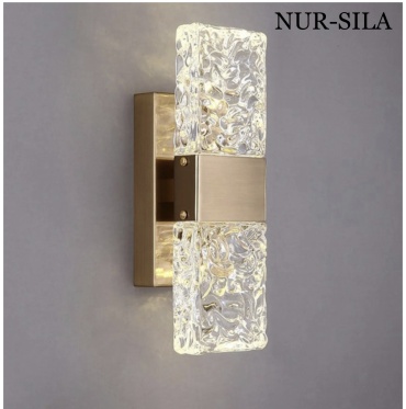 Бра настенный NUR-SILA LED, золотистый, прозрачный