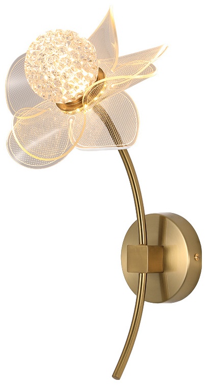 Бра настенный, накладной Candella LED, золотистый, бронза