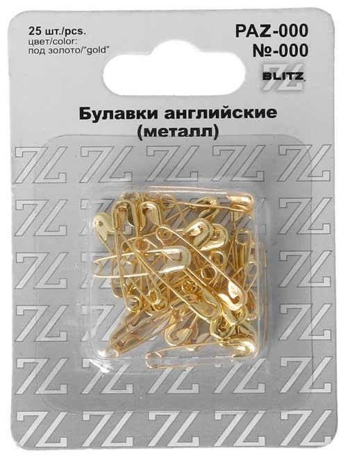 Булавки BLITZ PAZ-000, 25 шт, золотой