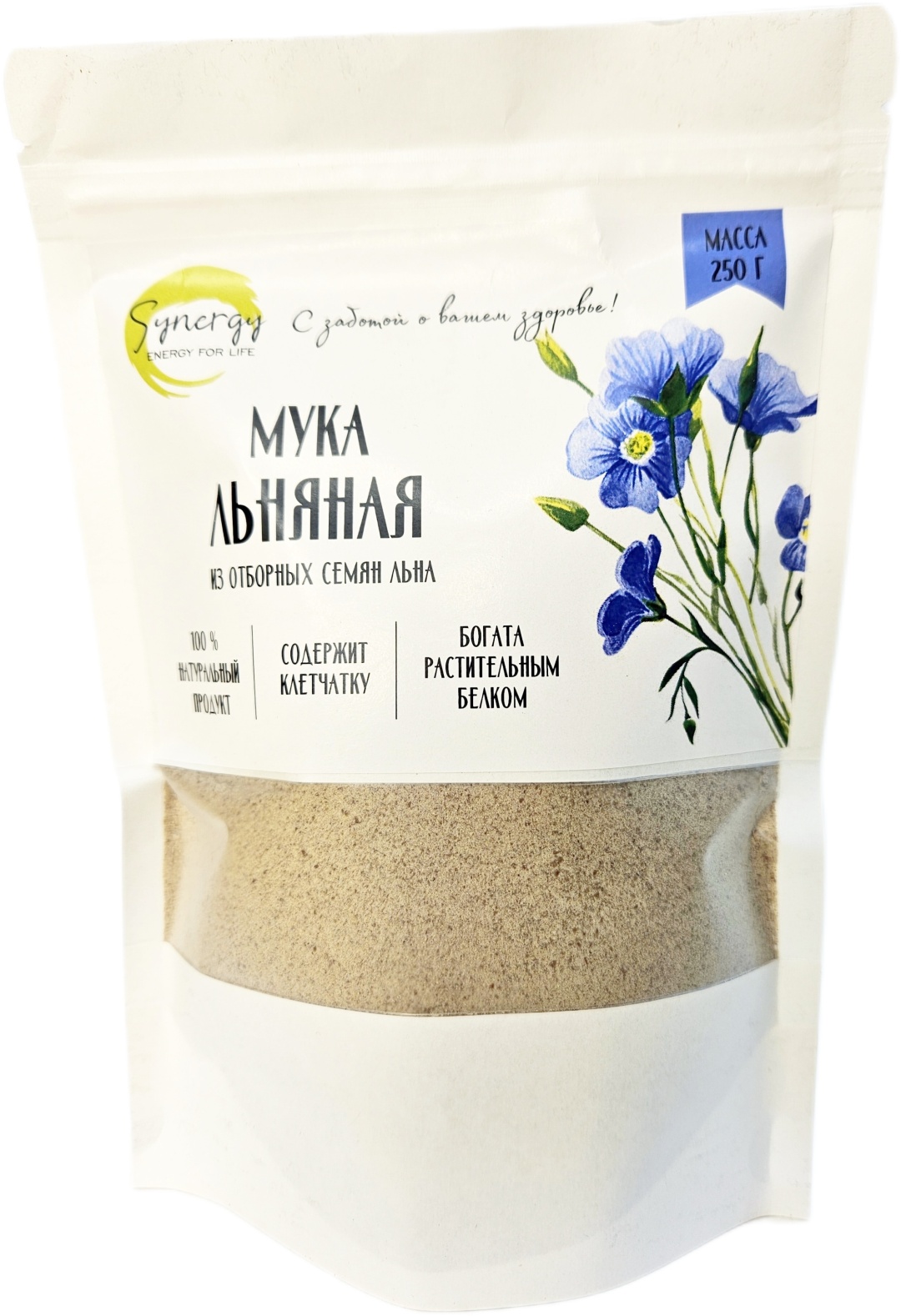 Мука Synergy льняная сорт первый 0.25 кг