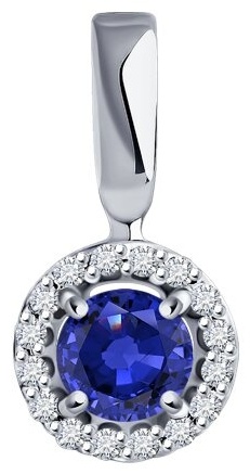Подвеска Diamant 52-230-01772-1 вес 0.74 г золото, бриллиант, сапфир