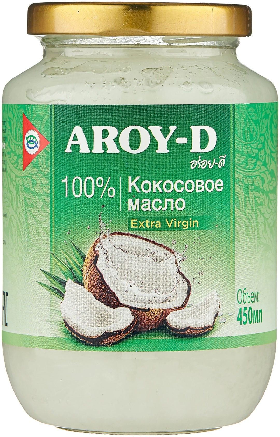 Растительное масло AROY-D кокосовое нерафинированное 0.45 л