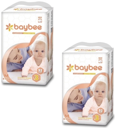 Подгузники Baybee M, 104 шт