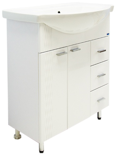 Тумба с раковиной Lindis Оптима 75 29374, 75x82x33 см, белый
