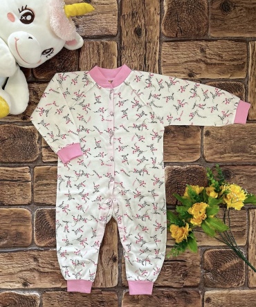 Комбинезон Munka Kids белый, розовый