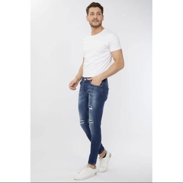 Джинсы зауженные Denim синий