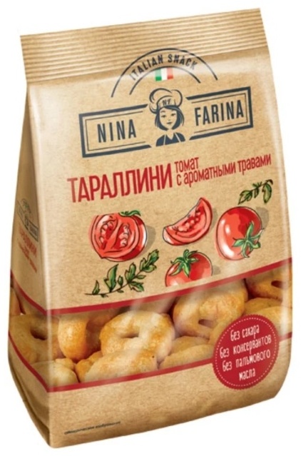 Nina Farina сушки Тараллини томат и травы 180 г