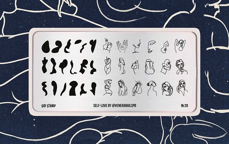 Go! Stamp Пластина для стемпинга 28 Self-Love by @veneranailspb