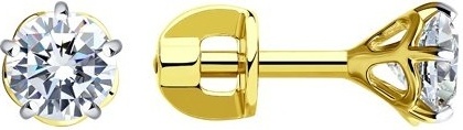 Пусеты SOKOLOV EAR-SO-585-528776 вес 1.53 г золото, фианит