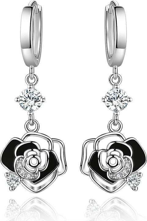 Купить Серьги KOREAN SILVER N бижутерный сплав, эмаль, цирконий в ...