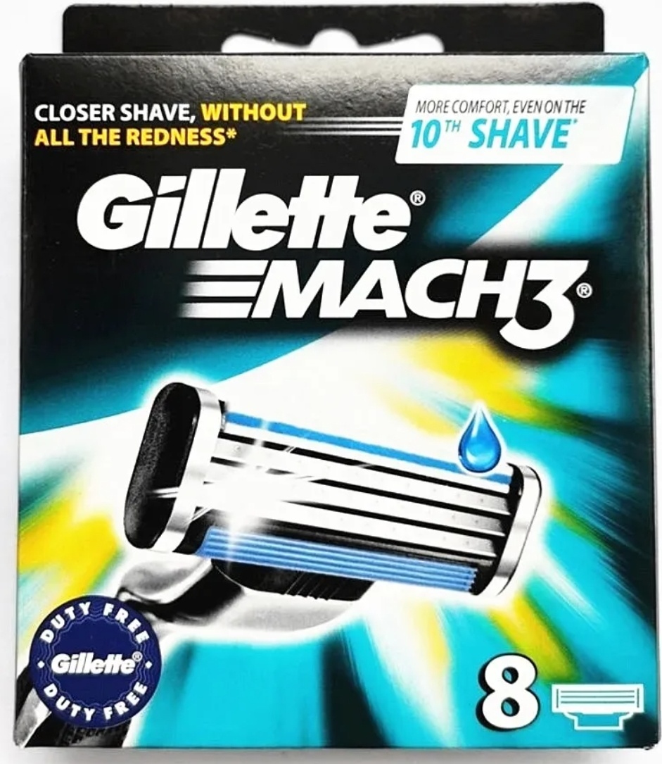 Gillette Mach3 сменные кассеты 8 шт