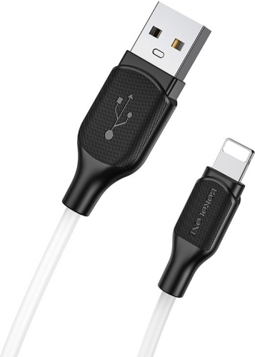 Кабель Borofone USB 2.0 (M), Lightning (M), 1 м, белый