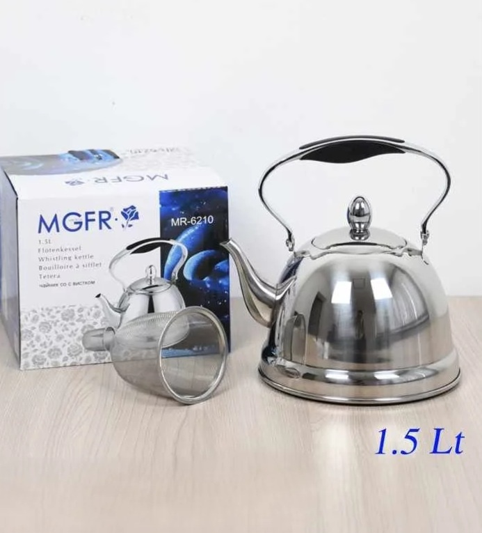Чайник MGFR MR-6210 1.5 л, нержавеющая сталь