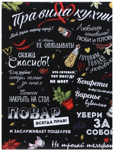 Картина на холсте Правила кухни 30*40 см 40x30 см
