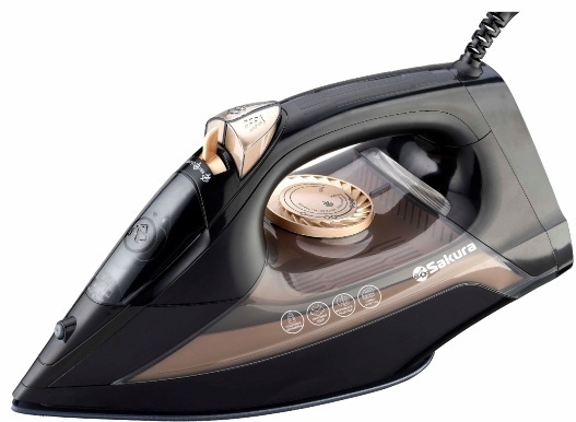 Утюг Sakura SA-3068CBK черный, прозрачный