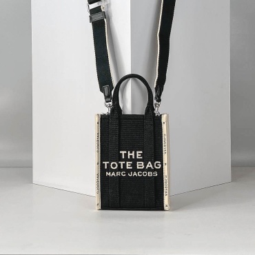 Мини-сумка MARC JACOBS текстиль черный, бежевый