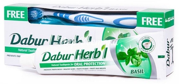 Dabur зубная паста Базилик + зуб.щетка 150 мл
