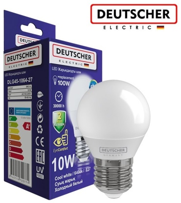 Deutscher 10W E27, светодиодная, холодный белый