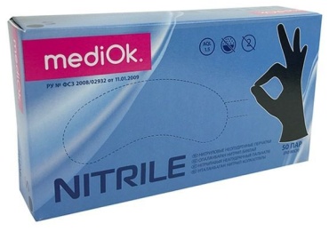 Медицинские перчатки MediOk нитрил 50 шт черный M