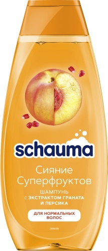 Schauma Сияние суперфруктов Гранат и персик шампунь 400 мл