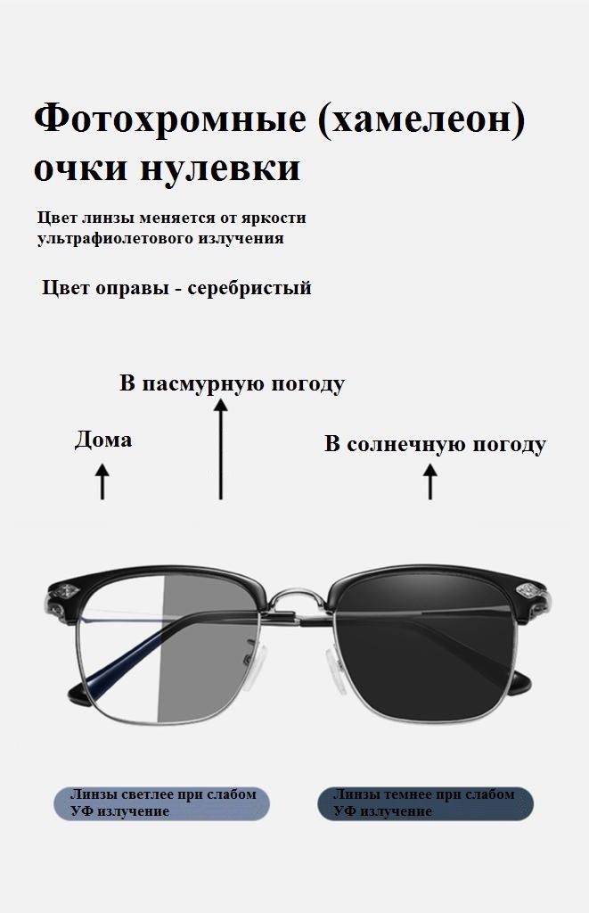 Купить Очки Elite Optical N.K.Karl фотохромные (хамелеон) очки нулевки ...