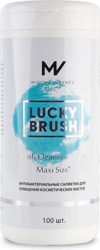 Влажные салфетки MISCHA VIDYAEV BEAUTY Lucky Brush спиртовые для очищения кистей 100 шт