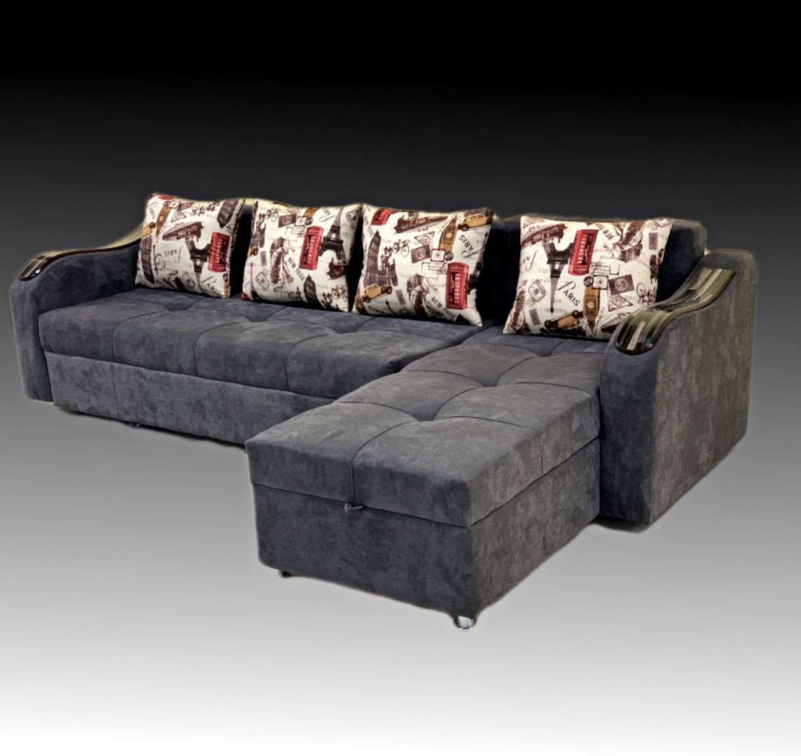 Купить Soft market Глория Флок диван, обивка велюр, 60x285x75, серый в ...