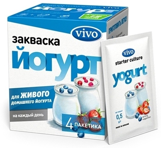 Закваска VIVO Йогурт 2 г 4 пакетика